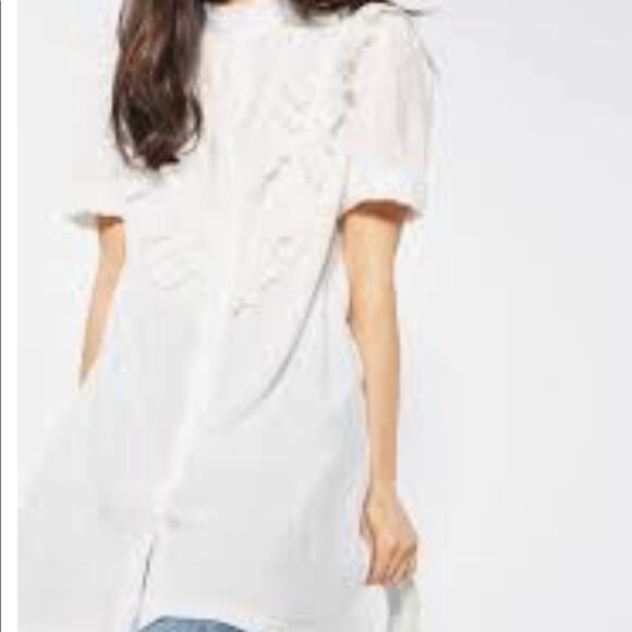 Topshop Bib Frill Shirt Dress - Picture 3 of 7